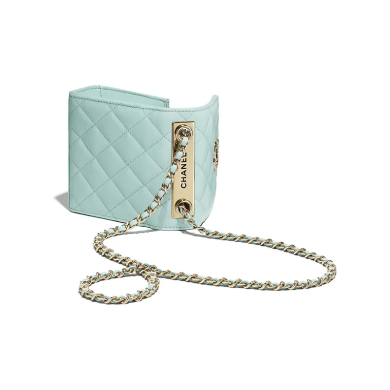 CHANEL Trendy Cc Sheepskin Shoulder Bag Women's Light Blue-3