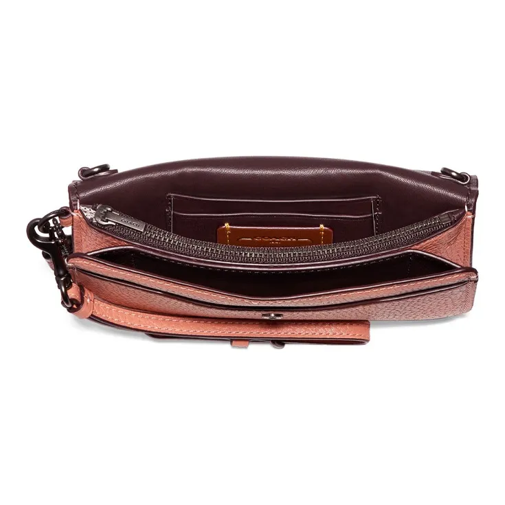 COACH Leather Wallet Clutch Trumpets Women's Dusty Pink-1