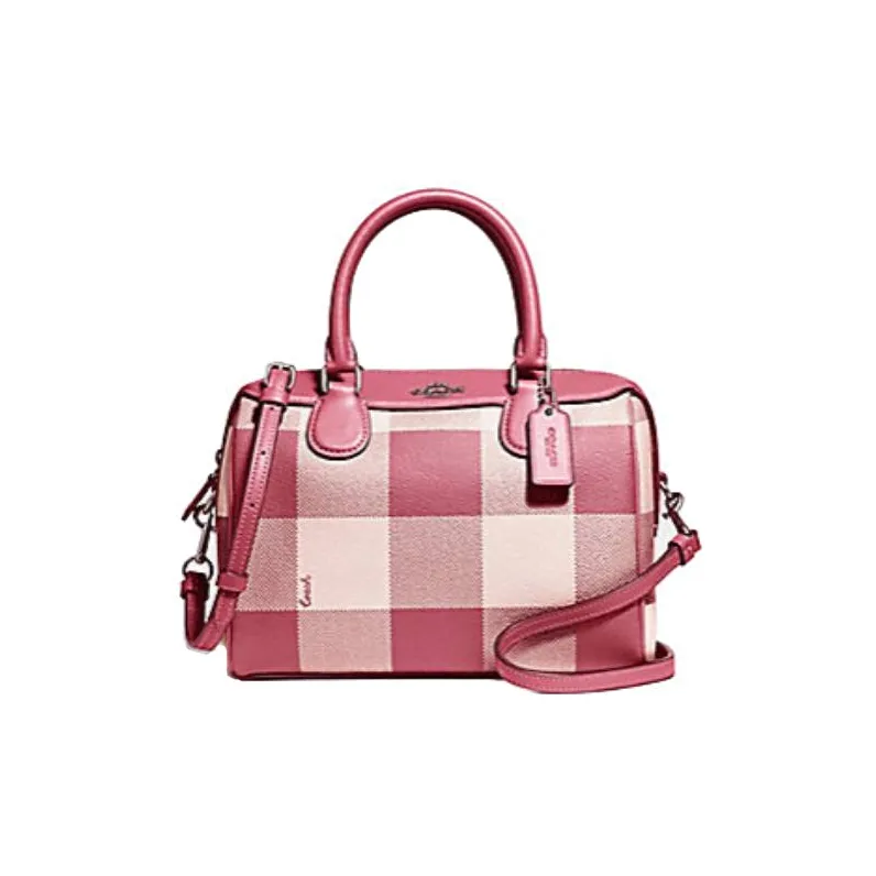 COACH Bennett PVC With Leather Crossbody Bag Crossbody Bag Handbag Small Size Women's Pink & White-0