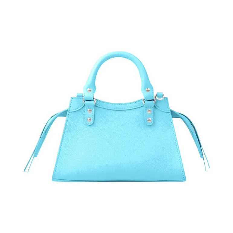 Balenciaga Neo Classic Cow Leather One Shoulder Handbags Mini Women's Blue-2
