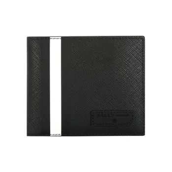 BALLY Money Clip Coin Purses Wallets Men's Black