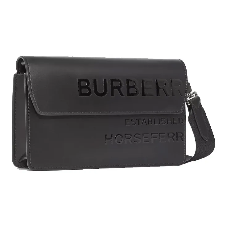 Burberry Printed Leather Crossbody Bag Shoulder Bag Backpack Handheld Shoulder Bag Regular Men's Black-1