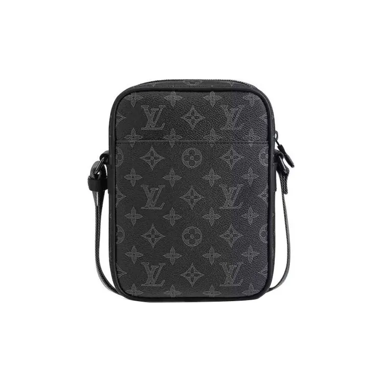 LOUIS VUITTON Small Canvas With Leather Shoulder Bag, Crossbody Bag Regular Men's Black-3