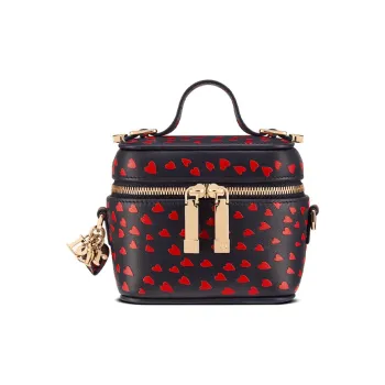 DIOR Lady Dior Cow Leather Handbag Shoulder Bag Crossbody Bag Makeup Bag Women's Navy/Red