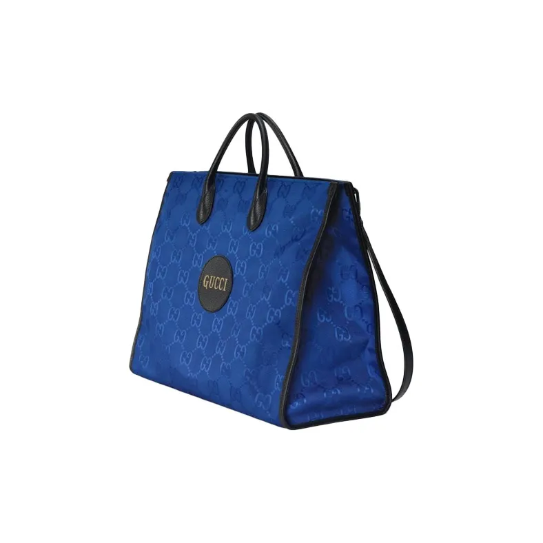 GUCCI Off The Grid Nylon With Leather Tote Bag, Shopping Bag, Handbag Unisex Blue-1