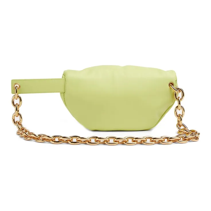 Bottega Veneta Leather Cloud Bag, Shoulder Bag, Clutch Mini Women's Neon Green-2