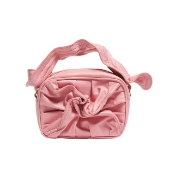 YProject Pleated Leather Box Bag Handbag Women's