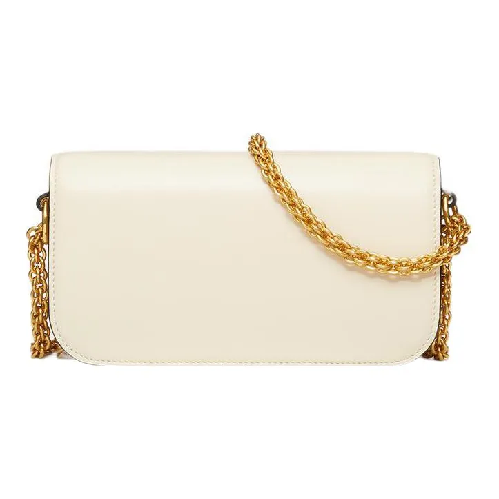 Valentino Locò Calfskin Baguette Bag One Shoulder Underarm Bag Handbag Mini Women's Clear White-3