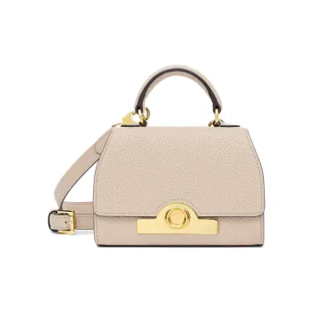 Moynat Cow Leather Handheld Crossbody One Shoulder Handbag Mini Women's Powder White