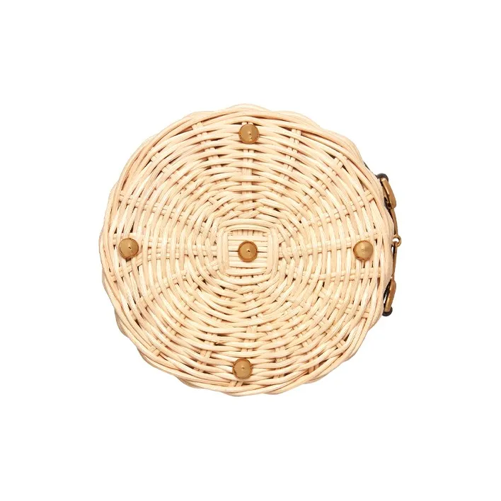 GUCCI Woven Wicker With Leather One Shoulder Handbag, Crossbody Bag Small Size Women's Beige/Black/Gold-4