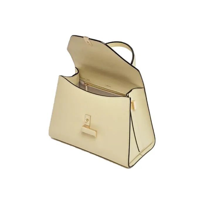 Valextra Iside Calfskin Shoulder Bag, Crossbody Bag, Handbag Medium Size Women's Vanilla-3