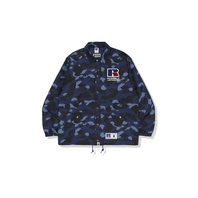 Bape X Russell Color Camo College Coach Jacket-1