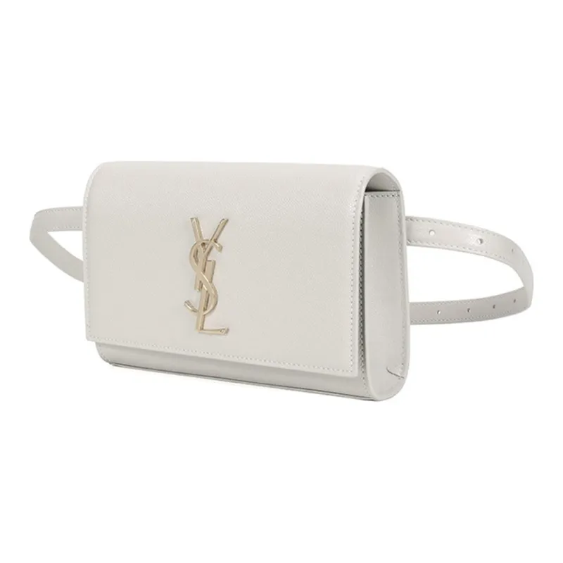 SAINT LAURENT Kate Belt Bag Grain De Poudre Blanc Vintage-1