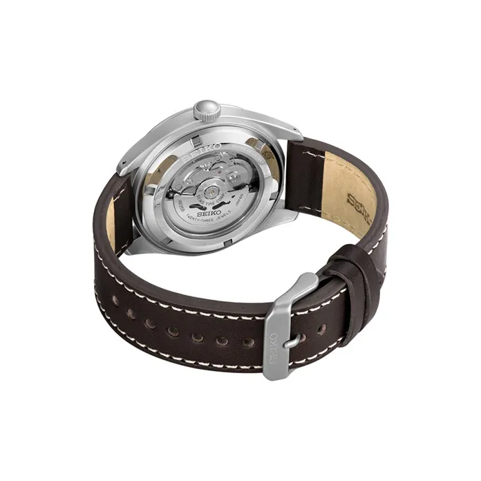 SEIKO Mechanical Collection Automatic Mechanical Movement Leather Watch Bands Watch Men's Watches Yellow Watch Dial-1