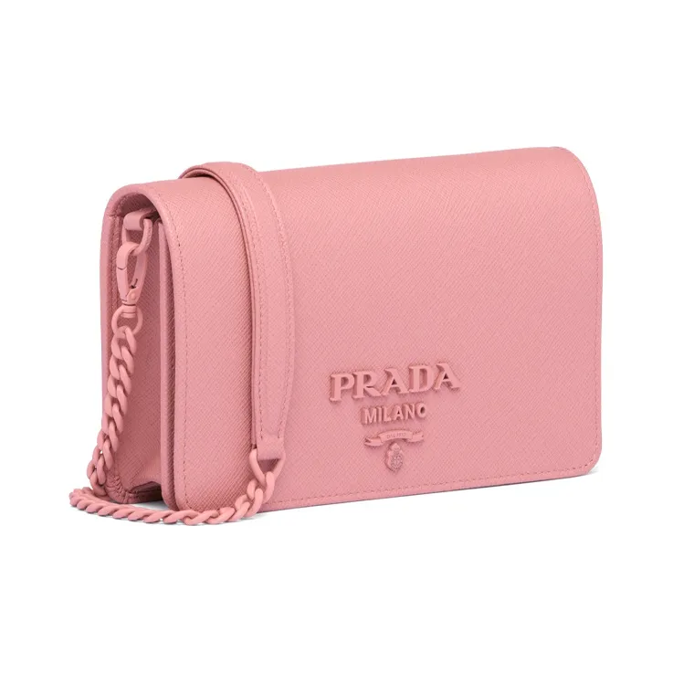 PRADA Saffiano Leather Shoulder Bag Crossbody Bag Mini Women's Petal Pink-1