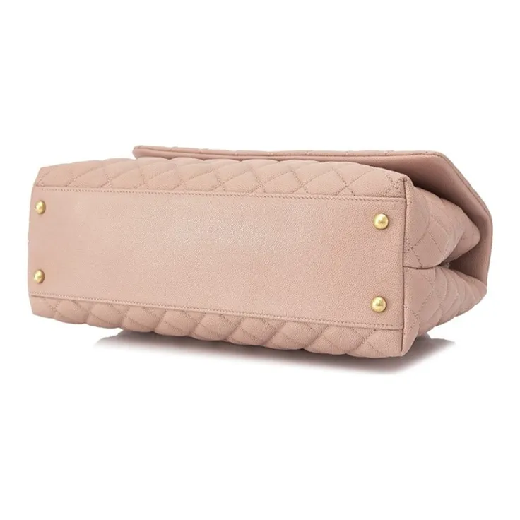 CHANEL Coco Handle Grain Embossed Cow Leather Shoulder Bag, Crossbody Bag, Handbag Women's Nude-3