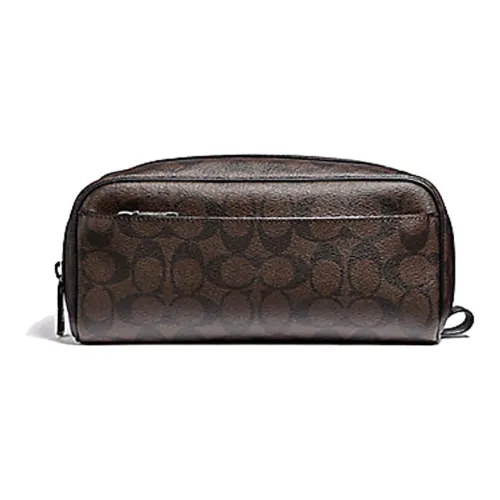 COACH Travel Kit Makeup Bags Brown