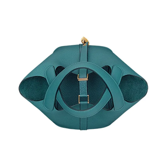 HERMES Picotin Lock Bullhide Basket Bag Bucket Bag Handbag Women's Bosporus Green-2