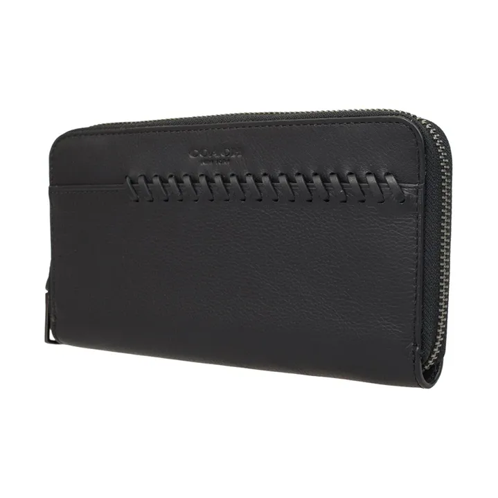 COACH Accordion Wallet Artificial Leather Wallet Clutch Men's Black-2