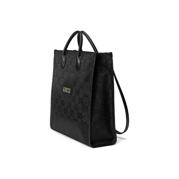 GUCCI Off The Grid Nylon And Leather Tote Bag Shopping Bag Portable Crossbody Bag Shoulder Bag Men's Black-2