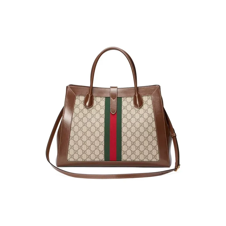 GUCCI Jackie 1961 Canvas With Leather Trim Tote Handbags Shoulder Bags Unisex Brown-2
