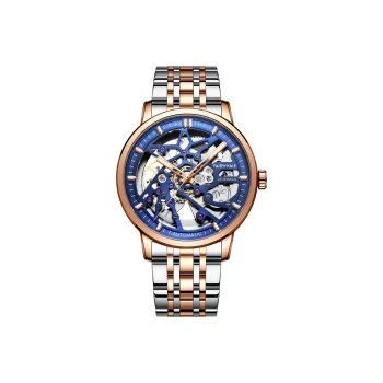 FAIRWHALE Pioneer Collection Automatic Mechanical Movement Stainless Steel Watchband Watch Men's Watches Cut Out Dial