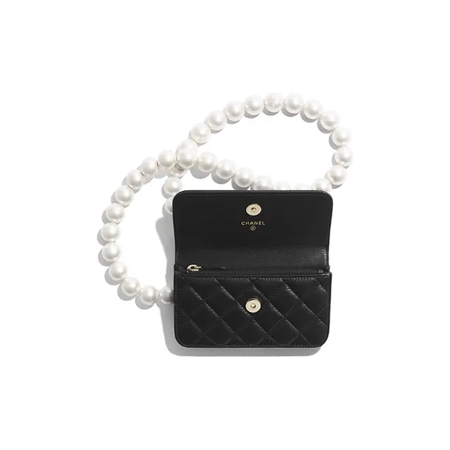CHANEL Sheepskin Shoulder Bag Women's Black-3