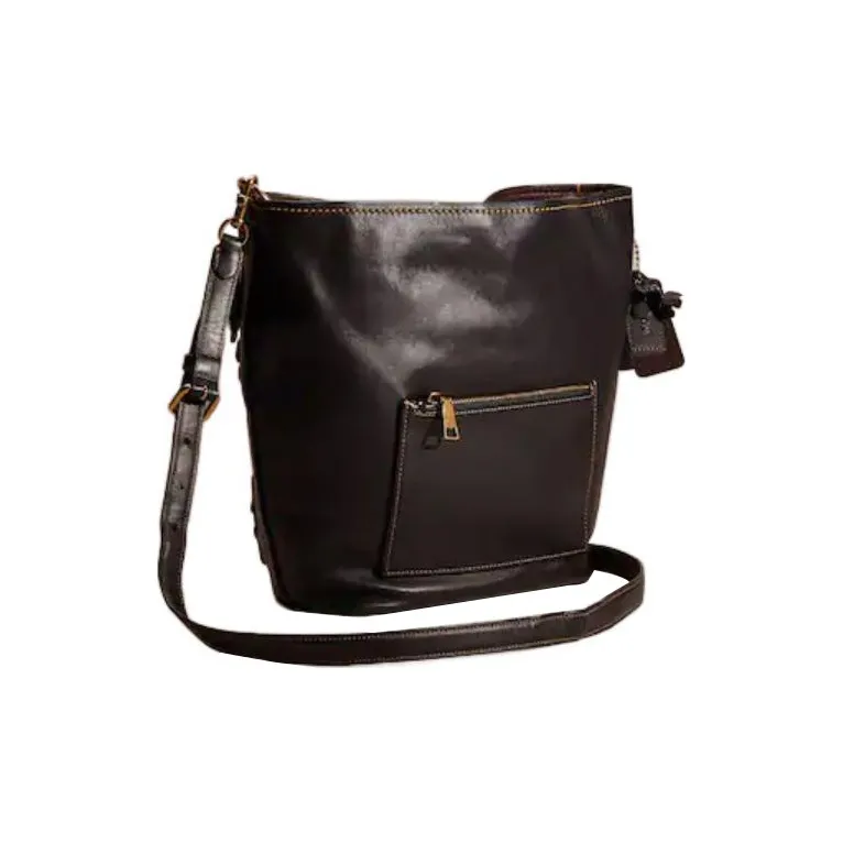 COACH Glove Leather Bucket Bag, Shoulder Bag, Crossbody Bag Tubas Women's Black-1