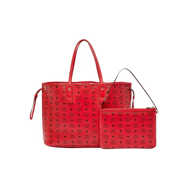 MCM Reversible Liz Shopper Visetos Large Ruby Red-0