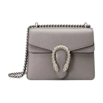 GUCCI Dionysus Leather Bacchus Bag Chain Pack Shoulder Bag Crossbody Bag Women's Gray