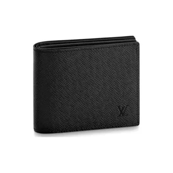 LOUIS VUITTON Cow Leather Wallet Men's Black