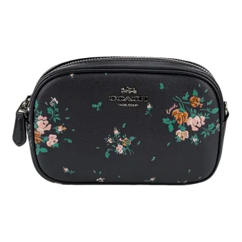 COACH Leather Dual Purpose Bag Camera Bag, Shoulder Bag, Crossbody Bag, Fanny Pack Trumpets Women's Black
