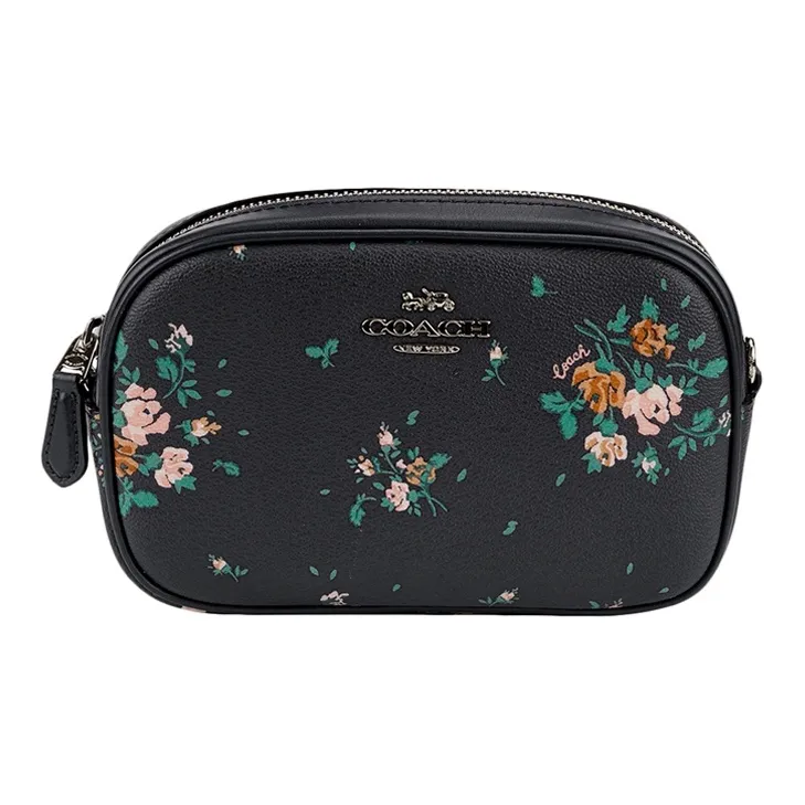 COACH Leather Dual Purpose Bag Camera Bag, Shoulder Bag, Crossbody Bag, Fanny Pack Trumpets Women's Black-0