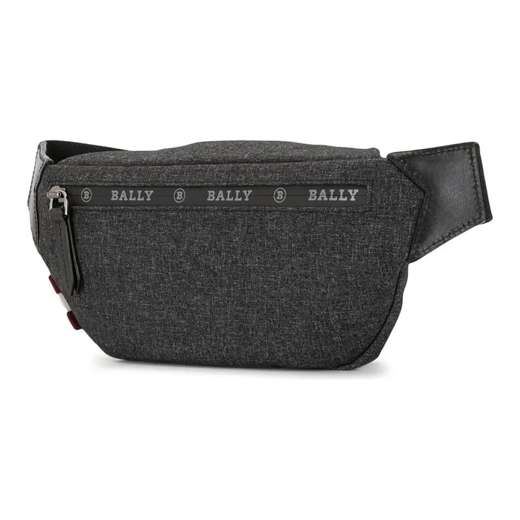 BALLY Nylon Fabric Fanny Pack Men's Black-1