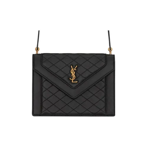 SAINT LAURENT skirt Lacquered Finish Sheepskin Envelope Bag, Shoulder Bag, Crossbody Bag Mini Women's Black