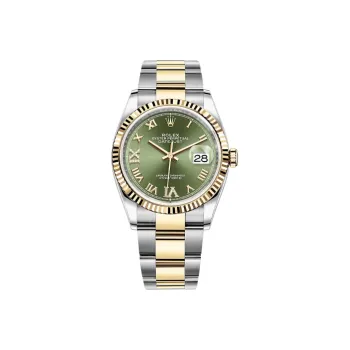 ROLEX Log Series Automatic Mechanical Movement Unisex Watch 36mm Green Dial Oystersteel Case Oystersteel Strap