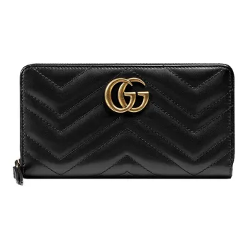 GUCCI GG Marmont Artificial Leather Wallet Women's Black