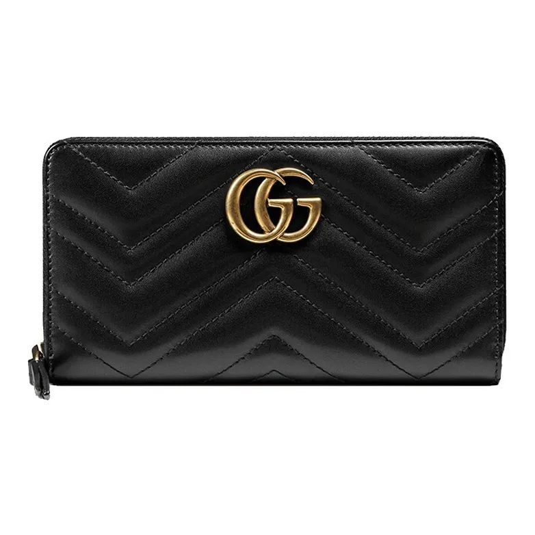 GUCCI GG Marmont Artificial Leather Wallet Women's Black-0