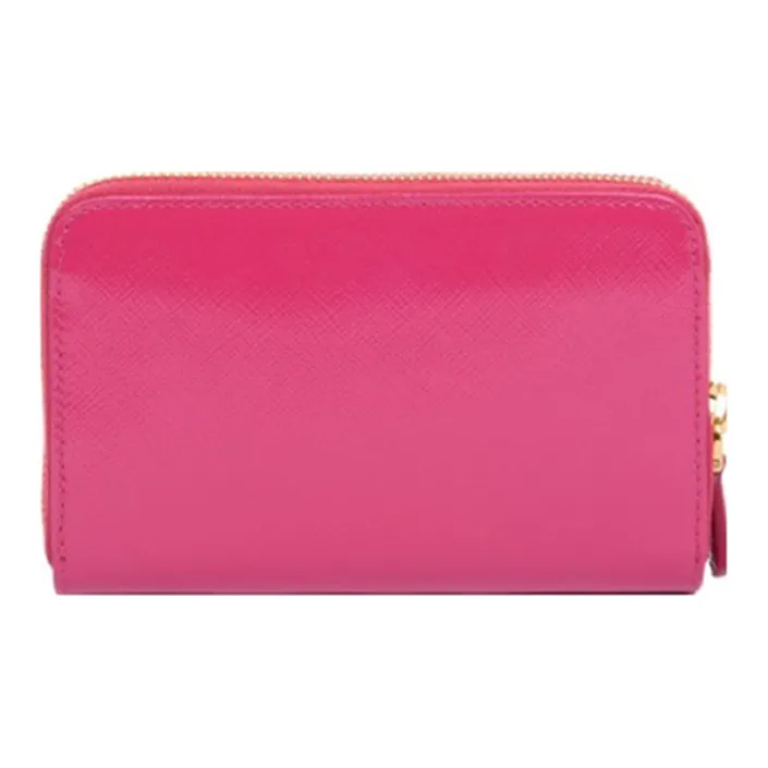 PRADA Leather Wallet Women's Pink/Pink Peony-3