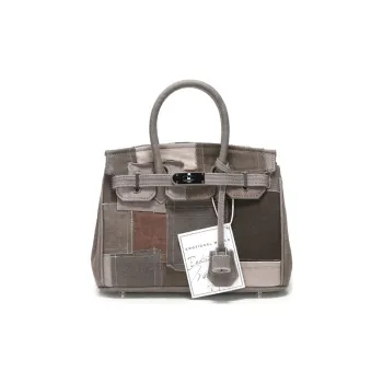 Emotional World Canvas Patchwork Canvas Shoulder Bag, Handbag 25 Unisex Brown