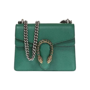 GUCCI Dionysus Leather Bacchus Bag Chain Pack Shoulder Bag Crossbody Bag Women's Green