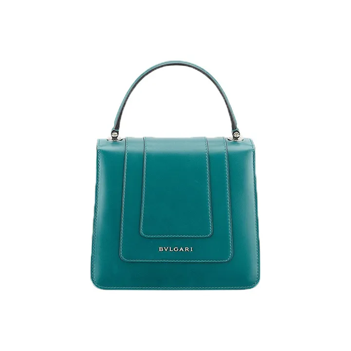 BVLGARI Serpenti Forever Cow Leather Handbag Unisex Dark Jade-2