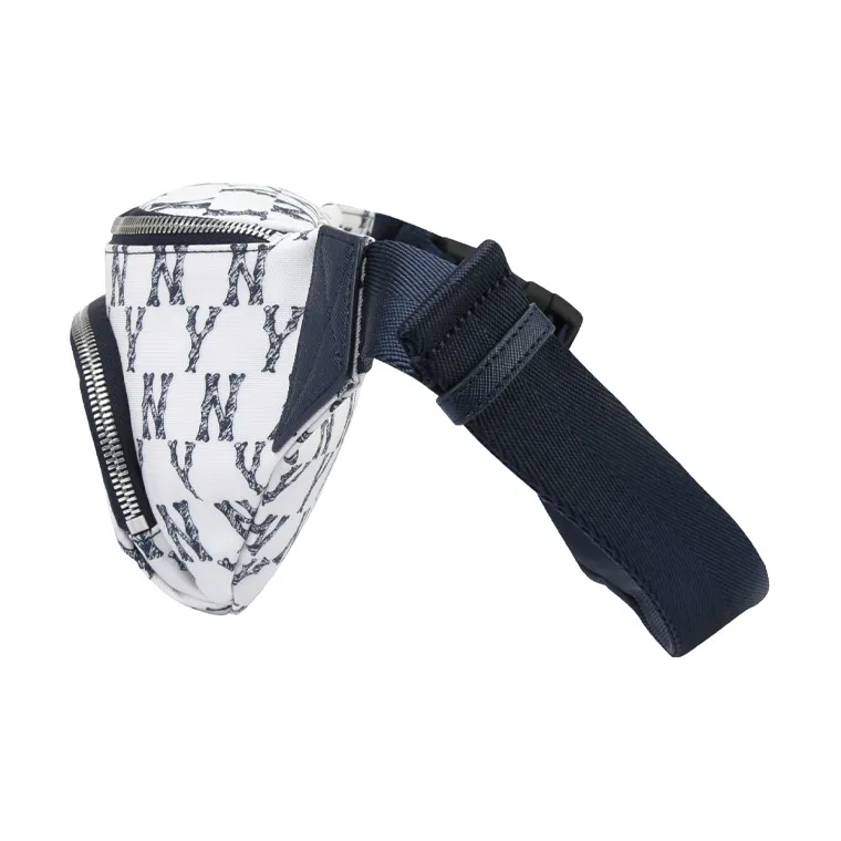 MLB Monogram Collection Nylon Fanny Pack Shoulder Bag Crossbody Bag Regular Unisex White Blue-3