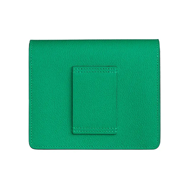 HERMES Roulis Evercolor Calfskin Wallet Coin Purse Card Holder Fanny Pack Women's Green-1