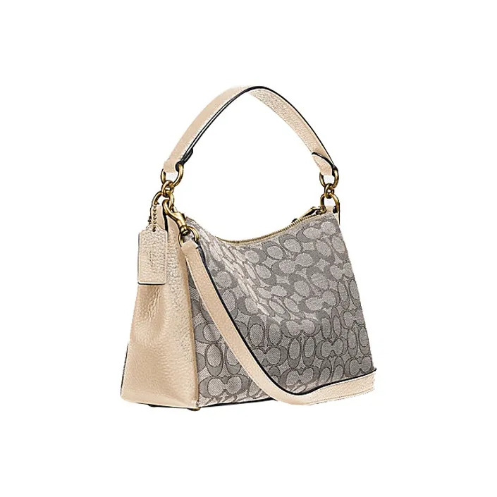 COACH Shay Canvas With Leather Shoulder Bag Crossbody Bag Handbag Large Size Women's Ecru-1