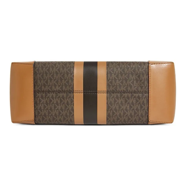 MICHAEL KORS Eva Canvas Tote Bag Shopping Bag Handbag Women's Apple Brown-5