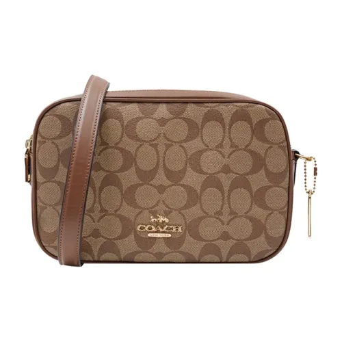 COACH Jes Canvas With Leather Camera Bag, Shoulder Bag Medium Size Women's