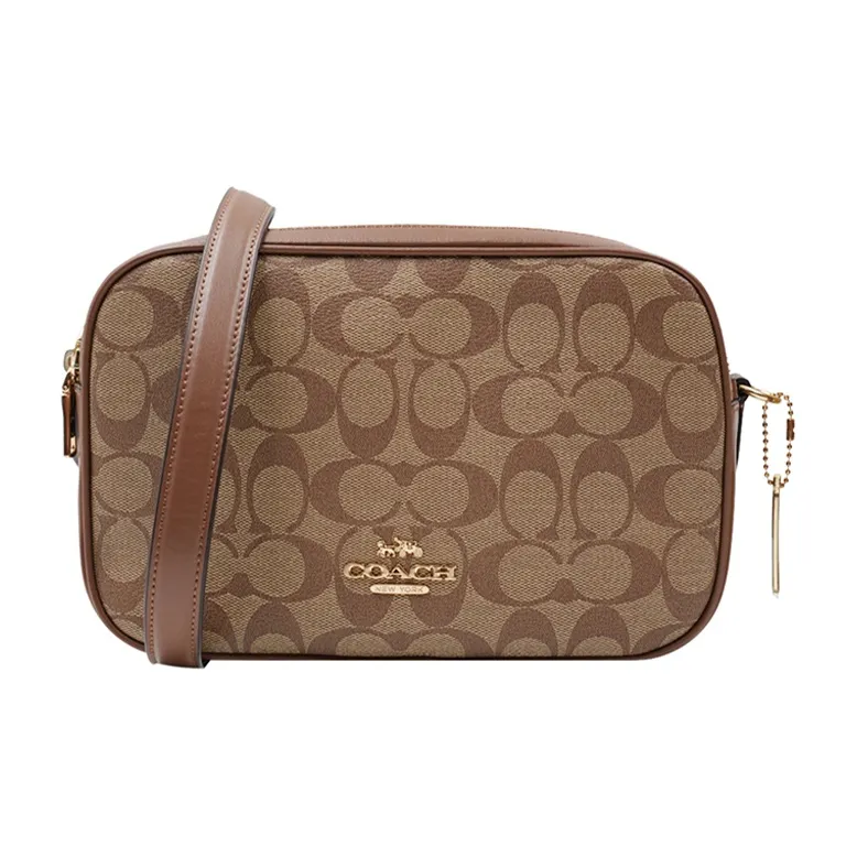 COACH Jes Canvas With Leather Camera Bag, Shoulder Bag Medium Size Women's-0