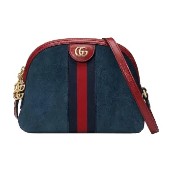 GUCCI Ophidia Suede Patchwork Patent Leather Dome Bag, Crossbody Bag, Shoulder Bag Women's