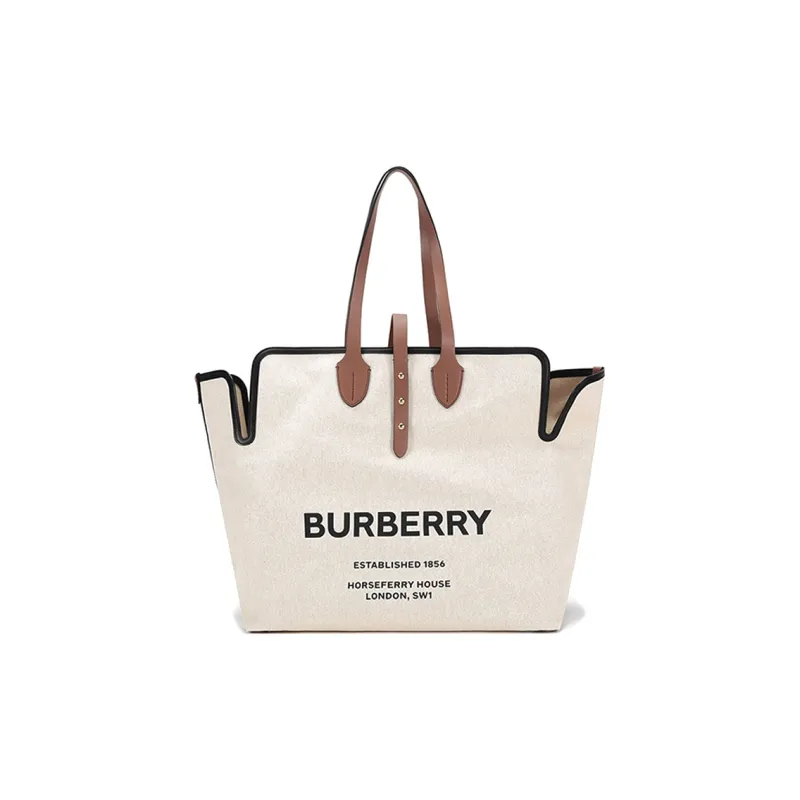 Burberry Horseferry Print Tote Bag Beige/Brown-0